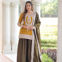 Sequins Embroidered Palazzo Set with Dupatta