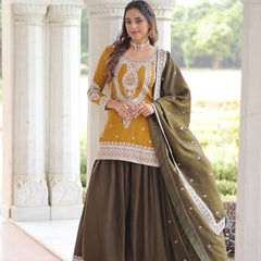 Sequins Embroidered Palazzo Set with Dupatta