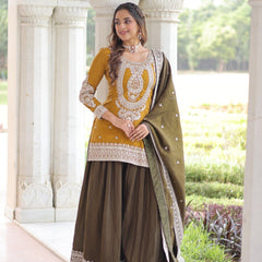 Sequins Embroidered Palazzo Set with Dupatta
