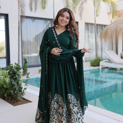 Rangoli Crush Sequins Embroidered Gown with Dupatta