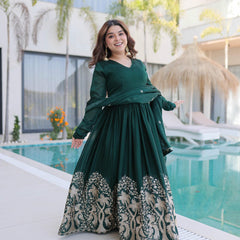 Rangoli Crush Sequins Embroidered Gown with Dupatta