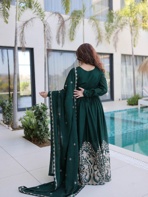 Rangoli Crush Sequins Embroidered Gown with Dupatta
