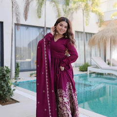 Rangoli Crush Sequins Embroidered Gown with Dupatta