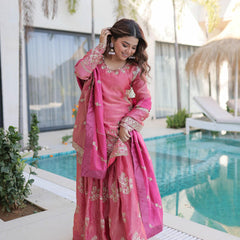 Fendi Crush Zari Sequins Embroidered Palazzo Set with Dupatta