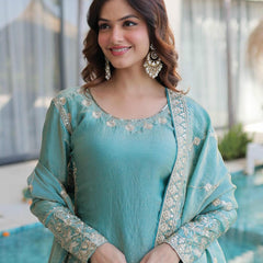 Fendi Crush Zari Sequins Embroidered Palazzo Set with Dupatta