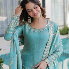 Fendi Crush Zari Sequins Embroidered Palazzo Set with Dupatta