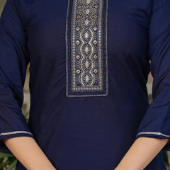 Rayon With Embroidery Kurti Pant Set With Dupatta
