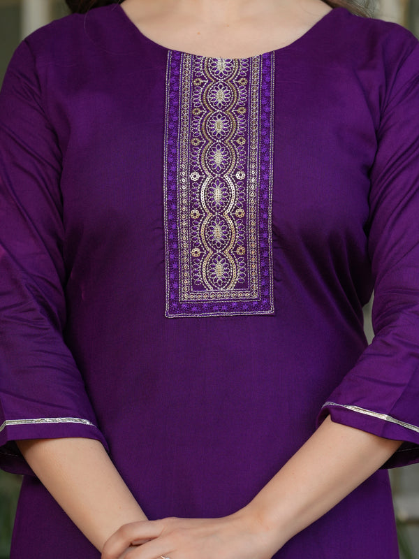 Rayon With Embroidery Kurti Pant Set With Dupatta