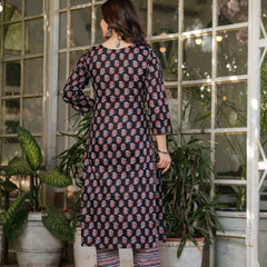 Pure Cotton With Print Kurti Pant Set With Dupatta