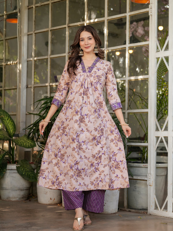 Pure Cotton With Print Kurti Pant Set With Dupatta