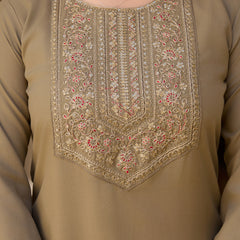 Women's Rayon Embroidered Kurti Pant Set with Solid Chinon Dupatta