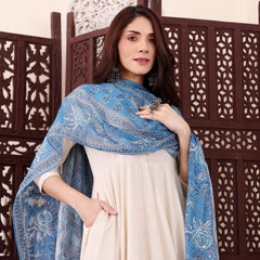 Women's Chanderi Silk Solid Kurti Pant Set with Printed Chanderi Cotton Dupatta
