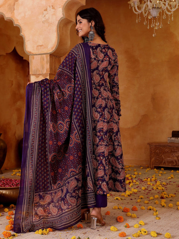 Women's Rayon Blend Printed Kurti Pant Set with Printed Chanderi Cotton Dupatta