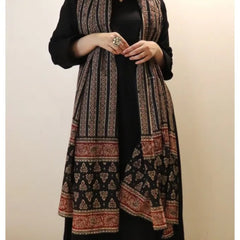 Women's Viscose Chanderi Printed Kurti Pant Set with Printed Chanderi Cotton Dupatta