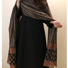 Women's Viscose Chanderi Printed Kurti Pant Set with Printed Chanderi Cotton Dupatta