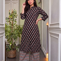 Women's Pure Cotton Printed Kurti Pant Set