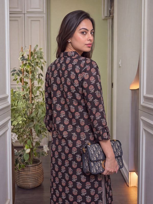 Women's Pure Cotton Printed Kurti Pant Set
