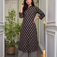 Women's Pure Cotton Printed Kurti Pant Set