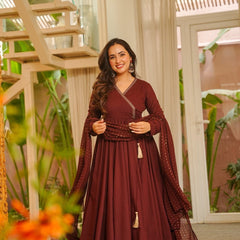 Women's Viscose Chanderi Embellished Kurti Pant Set with Printed Georgette Dupatta