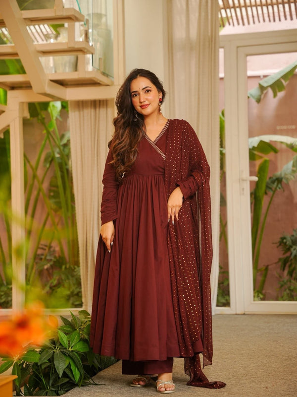 Women's Viscose Chanderi Embellished Kurti Pant Set with Printed Georgette Dupatta