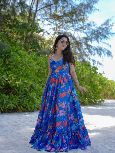 Women's Poly Rayon Printed Gown