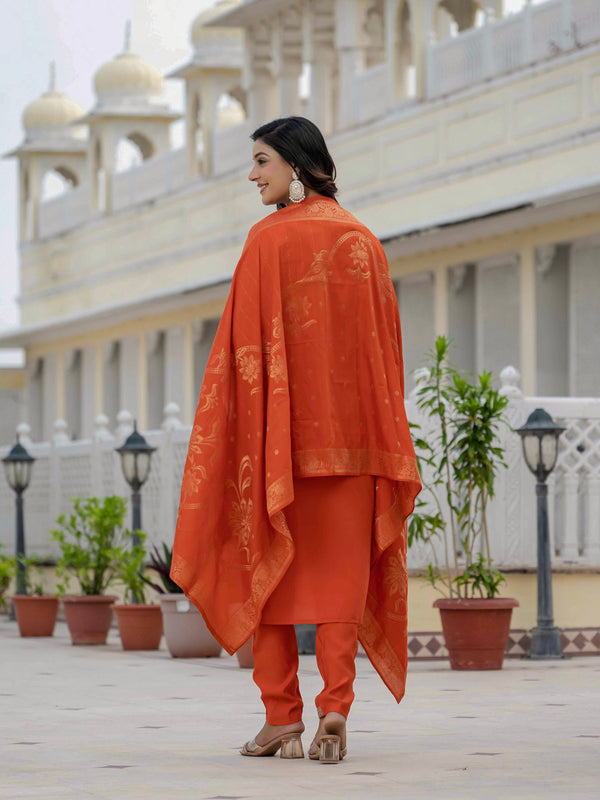 Elegant Straight Kurti Pant Dupatta Set