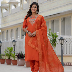 Elegant Straight Kurti Pant Dupatta Set