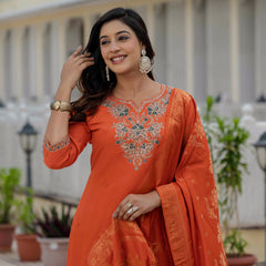 Elegant Straight Kurti Pant Dupatta Set