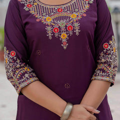 Elegant Straight Kurti Pant Dupatta Set