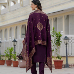 Elegant Straight Kurti Pant Dupatta Set