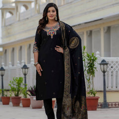 Elegant Straight Kurti Pant Dupatta Set