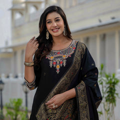 Elegant Straight Kurti Pant Dupatta Set