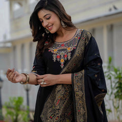 Elegant Straight Kurti Pant Dupatta Set