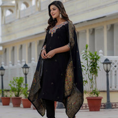 Elegant Straight Kurti Pant Dupatta Set