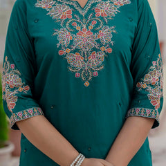 Elegant Straight Kurti Pant Dupatta Set
