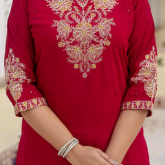 Elegant Straight Kurti Pant Dupatta Set