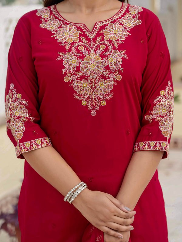 Elegant Straight Kurti Pant Dupatta Set