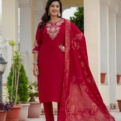Elegant Straight Kurti Pant Dupatta Set