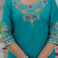 Elegant Straight Kurti Pant Dupatta Set