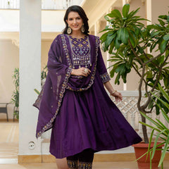 Anarkali Kurti Pant Dupatta Set