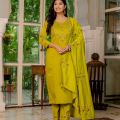 Elegant Straight Kurti Pant Dupatta Set