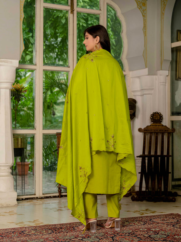 Elegant Straight Kurti Pant Dupatta Set
