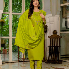 Elegant Straight Kurti Pant Dupatta Set