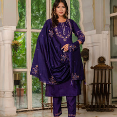 Elegant Straight Kurti Pant Dupatta Set