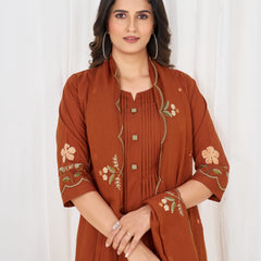 Anarkali Kurti Pant Dupatta Set