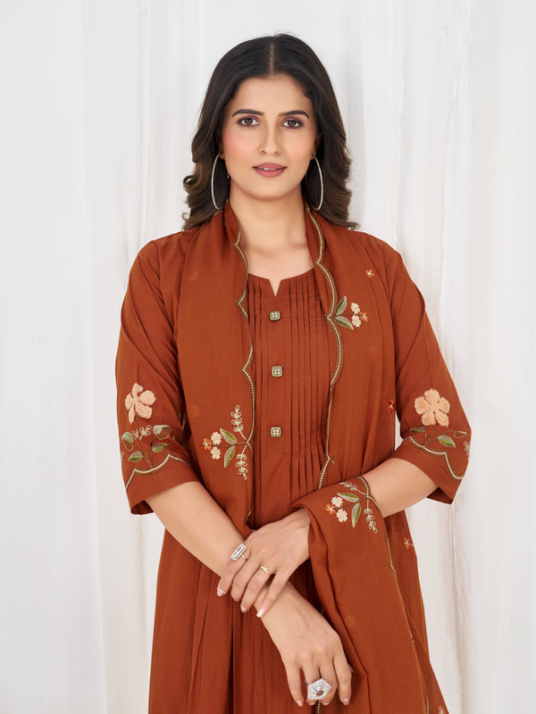 Anarkali Kurti Pant Dupatta Set