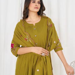 Anarkali Kurti Pant Dupatta Set
