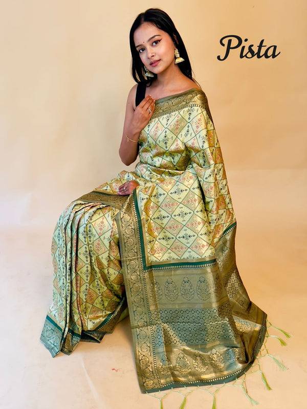 Rasbhari Banarasi Style Patola Weaving Saree