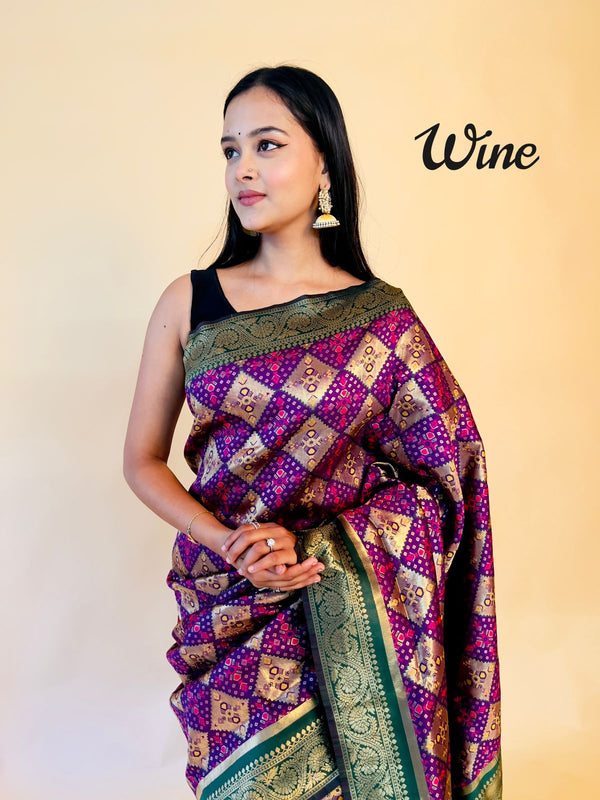 Rasbhari Banarasi Style Patola Weaving Saree
