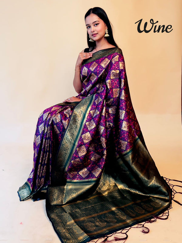 Rasbhari Banarasi Style Patola Weaving Saree